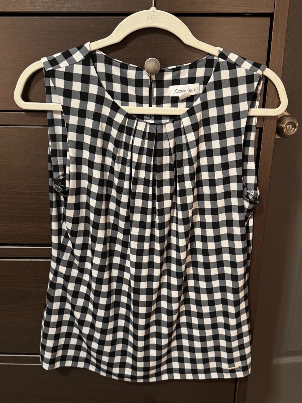 Calvin Klein gingham sleeveless shell - Picture 1 of 4